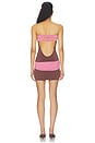 view 4 of 3 Eos Colourblock Mini Dress in Espresso & Rose