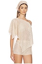view 2 of 5 Fern Crochet Poncho in Champagne