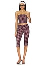 view 5 of 6 Vali Polka Dot Capri Pant in Chocolate & Baby Pink