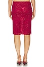 view 4 of 6 Kirra Sequin Midi Skirt in Red