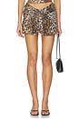 view 1 of 6 Azalea Twist Mini Skirt in Leopard Mesh
