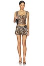 view 5 of 6 Azalea Twist Mini Skirt in Leopard Mesh