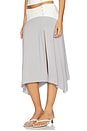 view 3 of 6 Curved Yoke Hi Lo Skirt in Grey