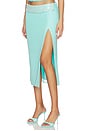 view 3 of 6 Sequin Foldover Midi Skirt in Aqua