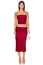 view 5 of 6 Caline Midi Skirt in Red