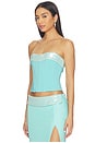 view 2 of 5 Sequin Bust Corset in Aqua