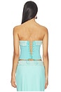 view 3 of 5 Sequin Bust Corset in Aqua
