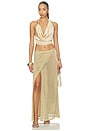 view 5 of 5 Cyrene Satin Cowl Top in Gold