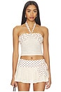 view 1 of 5 Kayli Top in Cream & Polka Dot