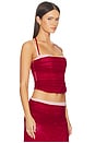 view 2 of 4 Caline Ruched Corset Top in Red