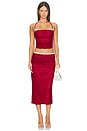 view 4 of 4 Caline Ruched Corset Top in Red