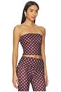 view 2 of 4 Vali Polka Dot Top in Chocolate & Baby Pink