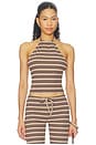 view 1 of 5 Dillon 2.0 Top in Brown Multi Stripe