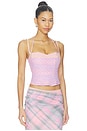 view 2 of 5 Caline Ruched Corset Top in Pink Dot