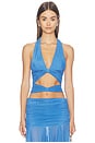 view 1 of 4 Clea Halter Top in Cobalt