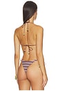 view 4 of 7 Reversible Finlea Bikini Top in Brown Micro Stripe
