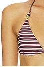 view 7 of 7 Reversible Finlea Bikini Top in Brown Micro Stripe