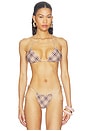 view 1 of 5 Reversible Ave Bikini Top With Mesh Scarf in Plaid