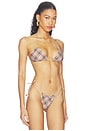 view 3 of 5 Reversible Ave Bikini Top With Mesh Scarf in Plaid