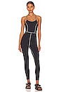 view 1 of 4 Flowetry Spaghetti Strap Jumpsuit in Black & Cream