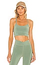 view 1 of 4 Colorsphere Sports Bra Top in Deep Green & Soft Sand