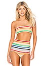 view 1 of 4 HAUT DE MAILLOT DE BAIN PAQUETA in Nude & Rainbow Stripes