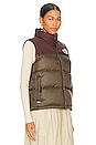 view 3 of 5 1996 Retro Nuptse Vest in New Taupe Green & Coal Brown