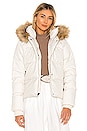 view 1 of 6 Dealio Down Crop Jacket With Faux Fur Trim in Vintage White