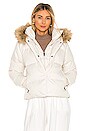 view 2 of 6 Dealio Down Crop Jacket With Faux Fur Trim in Vintage White