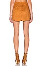 view 3 of 3 Luna Suede Panel Skirt in Camel