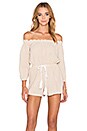 view 1 of 4 Sailing Off The Shoulder Romper in Beige
