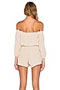 view 3 of 4 Sailing Off The Shoulder Romper in Beige