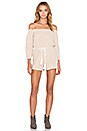 view 4 of 4 Sailing Off The Shoulder Romper in Beige