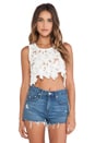 view 1 of 4 Daisy Delight Crop Tank in White