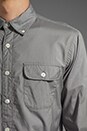 view 6 of 7 Solid Poplin Button Pocket Shirt in Grey