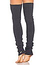 view 2 of 2 Thigh High Leg Warmer in Charcoal Grey