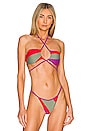 view 1 of 4 Patchwork Keyhole Bikini Top in Tropicalia