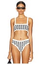 view 1 of 4 La Plage Bikini Top in Black & White Gingham