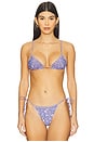 view 1 of 4 Equator Triangle Bikini Top in Mini Floral Lavender
