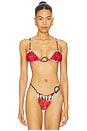 view 1 of 4 Shell Equator Bikini Top in Kiwi Tomato