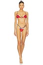 view 4 of 4 Shell Equator Bikini Top in Kiwi Tomato