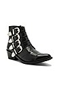 view 2 of 5 Buckled Leather Bootie in Black Polido