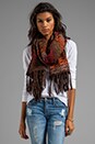view 1 of 3 Leather Fringe Scarf in Brown