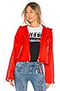 view 2 of 5 TOMMY X GIGI Gigi Hadid Visor K-Way Jacket in Flame Scarlet