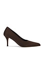 view 1 of 5 Chloe Pump in Chocolate Satin