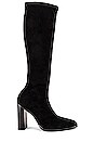 view 1 of 5 Iman Boot in Black Stretch Suede