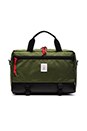 view 1 of 5 Commuter Briefcase in Olive & Black Leather