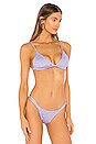 view 2 of 5 Jagger Smocked Triangle Bikini Top in Lilac