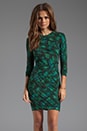 view 1 of 6 Tara Pleated Tonal Snake Dress in Green