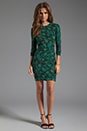view 2 of 6 Tara Pleated Tonal Snake Dress in Green